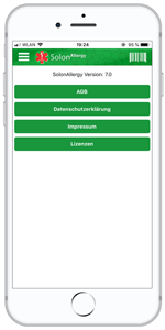 Allergiker-App-Einstellungen