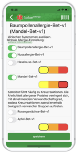 Mandelallergie-App Einstellungen